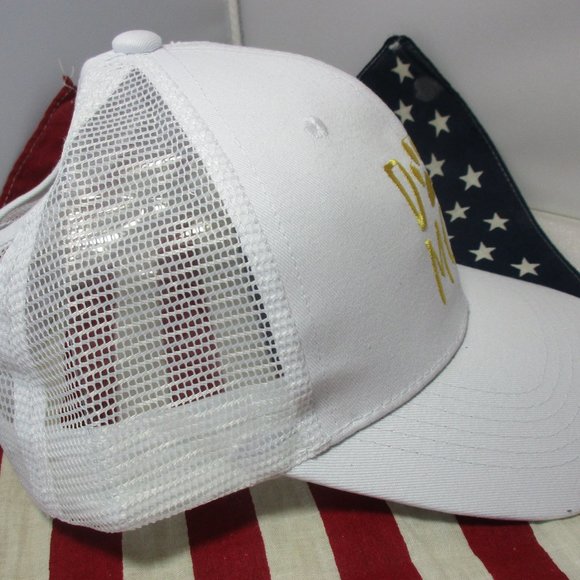 New White DOG MOM Baseball Cap Hat for Ponytail - Picture 3 of 6